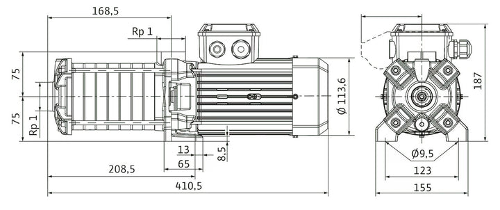 WILO mehrstufige Pumpe MEDANA CH1-LC.205-5/E/E/10T Art. 4233363
