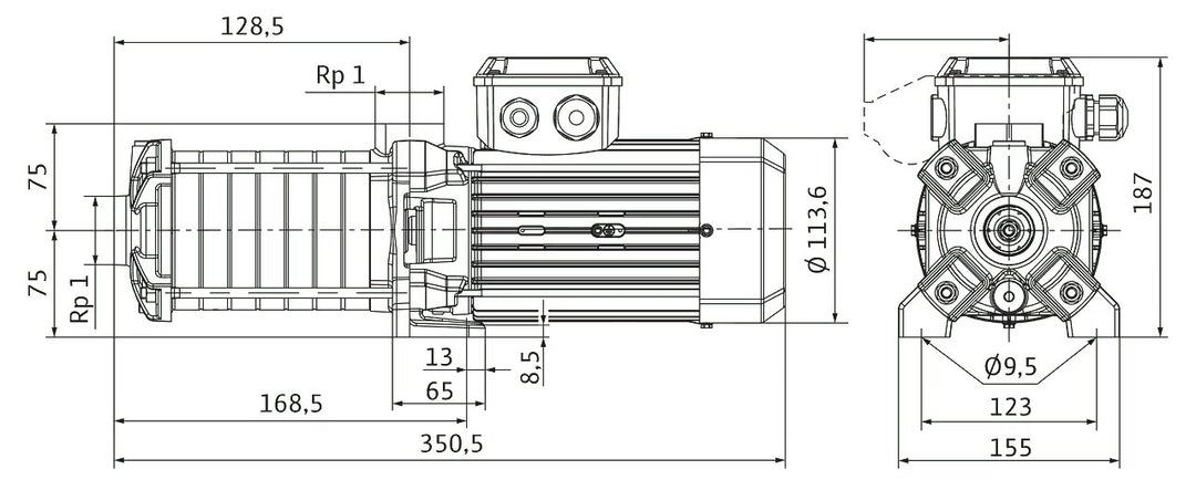 WILO Normalsaugende Kreiselpumpe MEDANA CH1-LC.403-5/E/E/10T Art. 4231436
