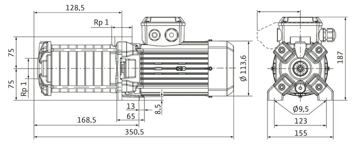 WILO Normalsaugende Kreiselpumpe MEDANA CH1-LC.403-5/E/E/10T Art. 4231436