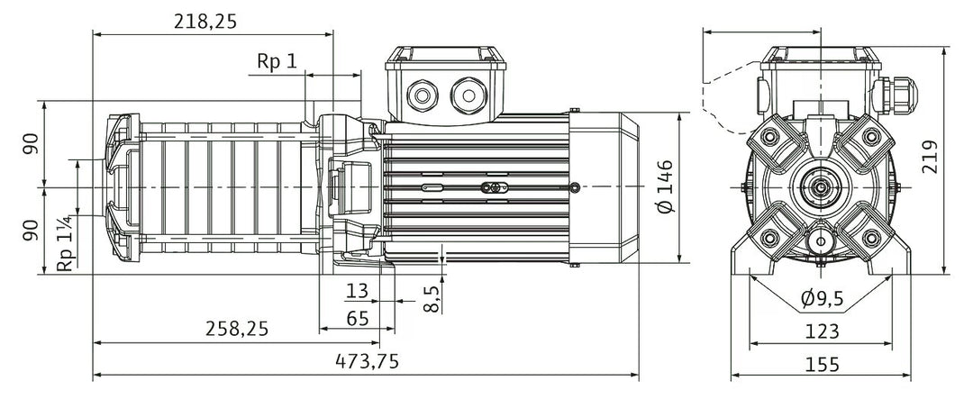 WILO mehrstufige Pumpe MEDANA CH1-LC.605-5/E/E/10T Art. 4233381
