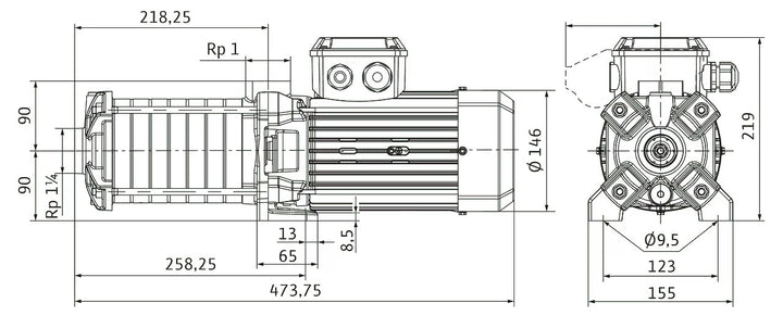 WILO mehrstufige Pumpe MEDANA CH1-LC.605-5/E/E/10T Art. 4233381