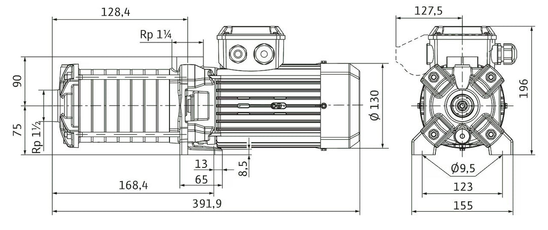 WILO Normalsaugende Kreiselpumpe MEDANA CH1-LC.1002-5/E/A/10T Art. 4231435