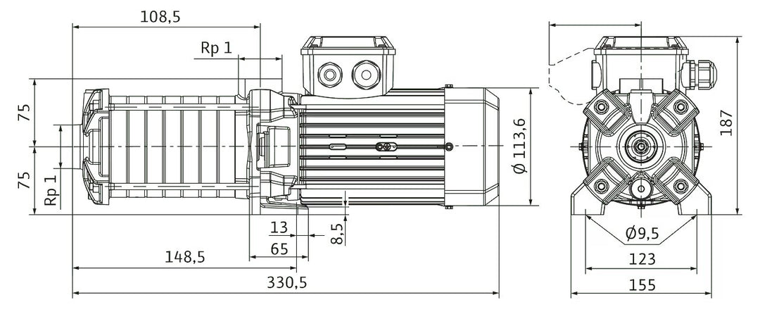 WILO mehrstufige Pumpe MEDANA CH1-LC.202-5/E/E/10T Art. 4233357