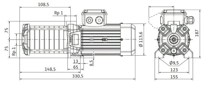 WILO mehrstufige Pumpe MEDANA CH1-LC.402-5/E/E/10T Art. 4233369