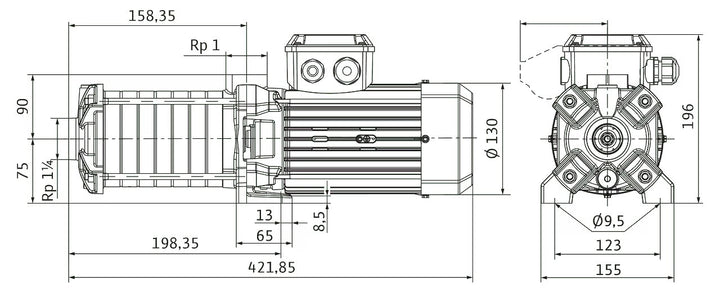 WILO mehrstufige Pumpe MEDANA CH1-LC.603-5/E/E/10T Art. 4233378