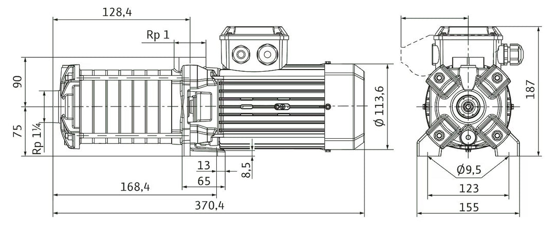 WILO Normalsaugende Kreiselpumpe MEDANA CH1-LC.602-5/E/E/10T Art. 4231437