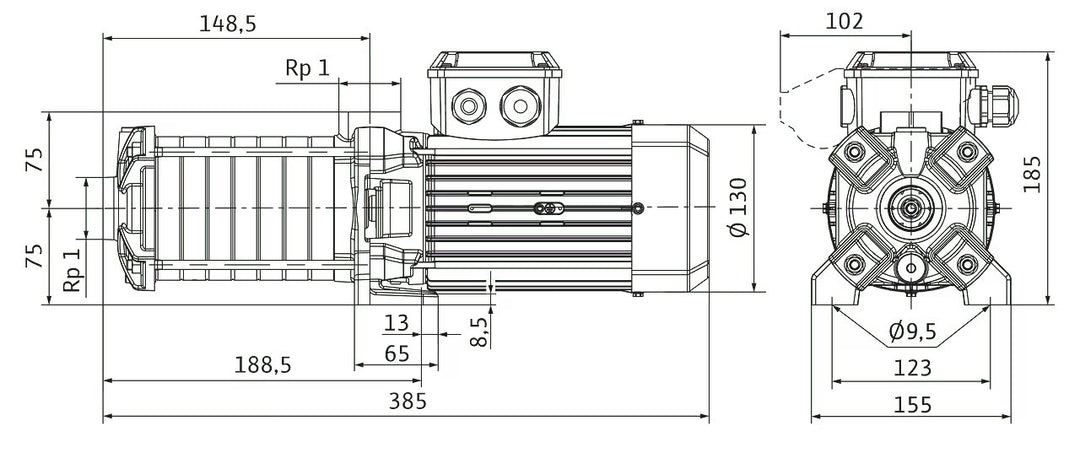 WILO Normalsaugende Kreiselpumpe MEDANA CH1-LC.404-5/E/A/10T Art. 4231432