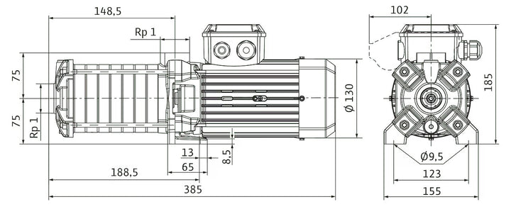 WILO Normalsaugende Kreiselpumpe MEDANA CH1-LC.404-5/E/A/10T Art. 4231432