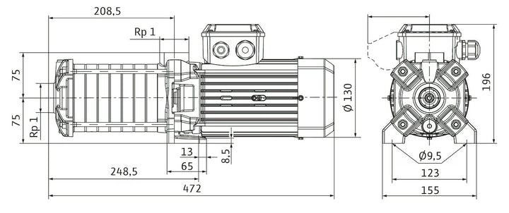 WILO mehrstufige Pumpe MEDANA CH1-LC.407-5/E/E/10T Art. 4233376