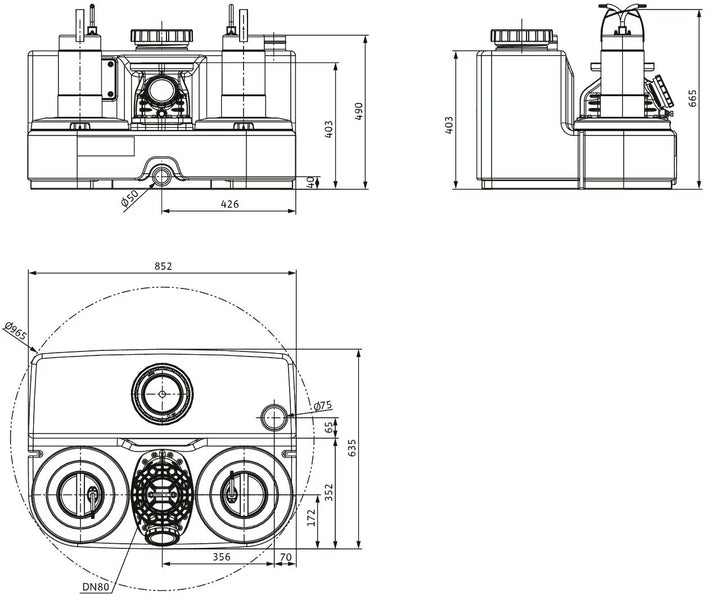 WILO Doppelpumpen-Hebeanlage DrainLift SANI-L.12M/1 Art. 2549907