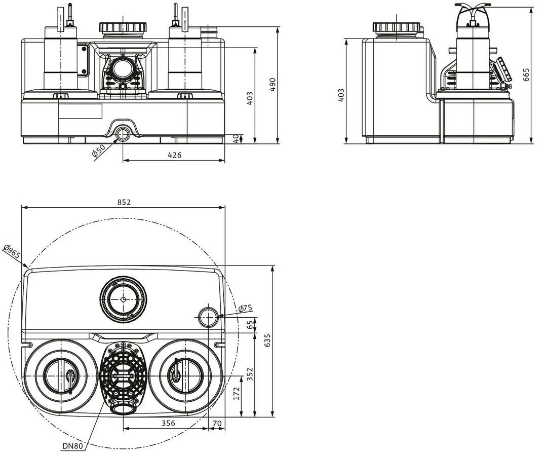 WILO Doppelpumpen-Hebeanlage DrainLift SANI-L.12T/4C Art. 2549925