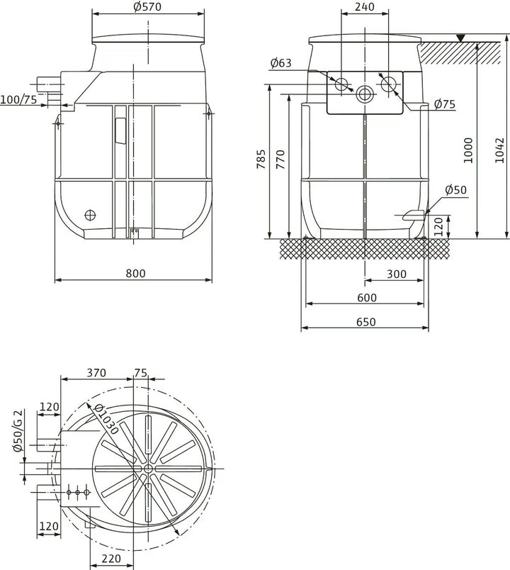 WILO Kunststoffschacht DrainLift WS 50D Art. 2525161