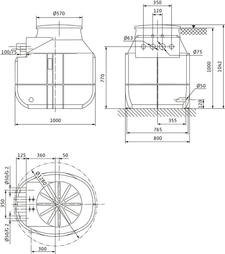 WILO Kunststoffschacht DrainLift WS 40D BASIC/MINI3 V04/M06-523 Art. 2552862