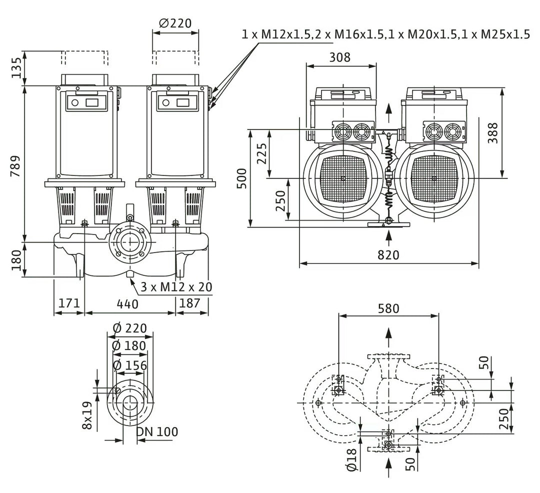 WILO Hocheffizienz Stratos GIGA-D 100/3-33/22-S1 Art. 2192387