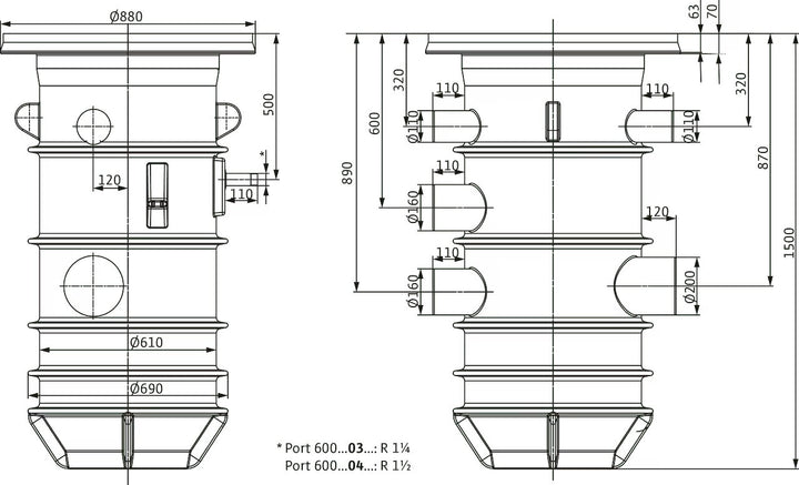 WILO Pumpenschacht Port 600.1-1500-03E Art. 2543048