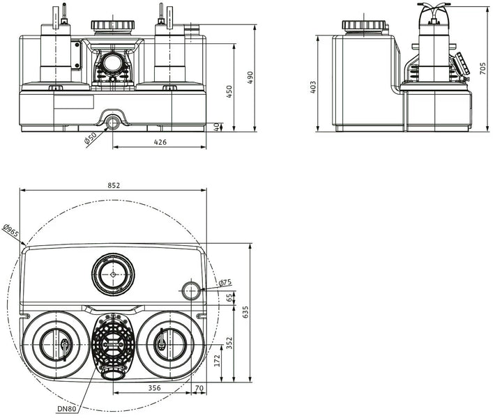 WILO Doppelpumpen-Hebeanlage DrainLift SANI-L.11T/4 Art. 2549939