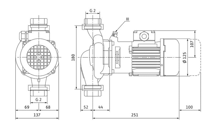 WILO Trockenläufer-Kreiselpumpe VeroLine-IPL 30/90-0,25/2 180mm Art. 2089576