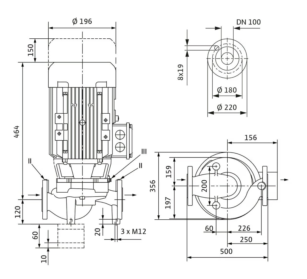 WILO Trockenläufer-Kreiselpumpe VeroLine-IPL 100/175-3/4-S1 500mm Art. 2166980