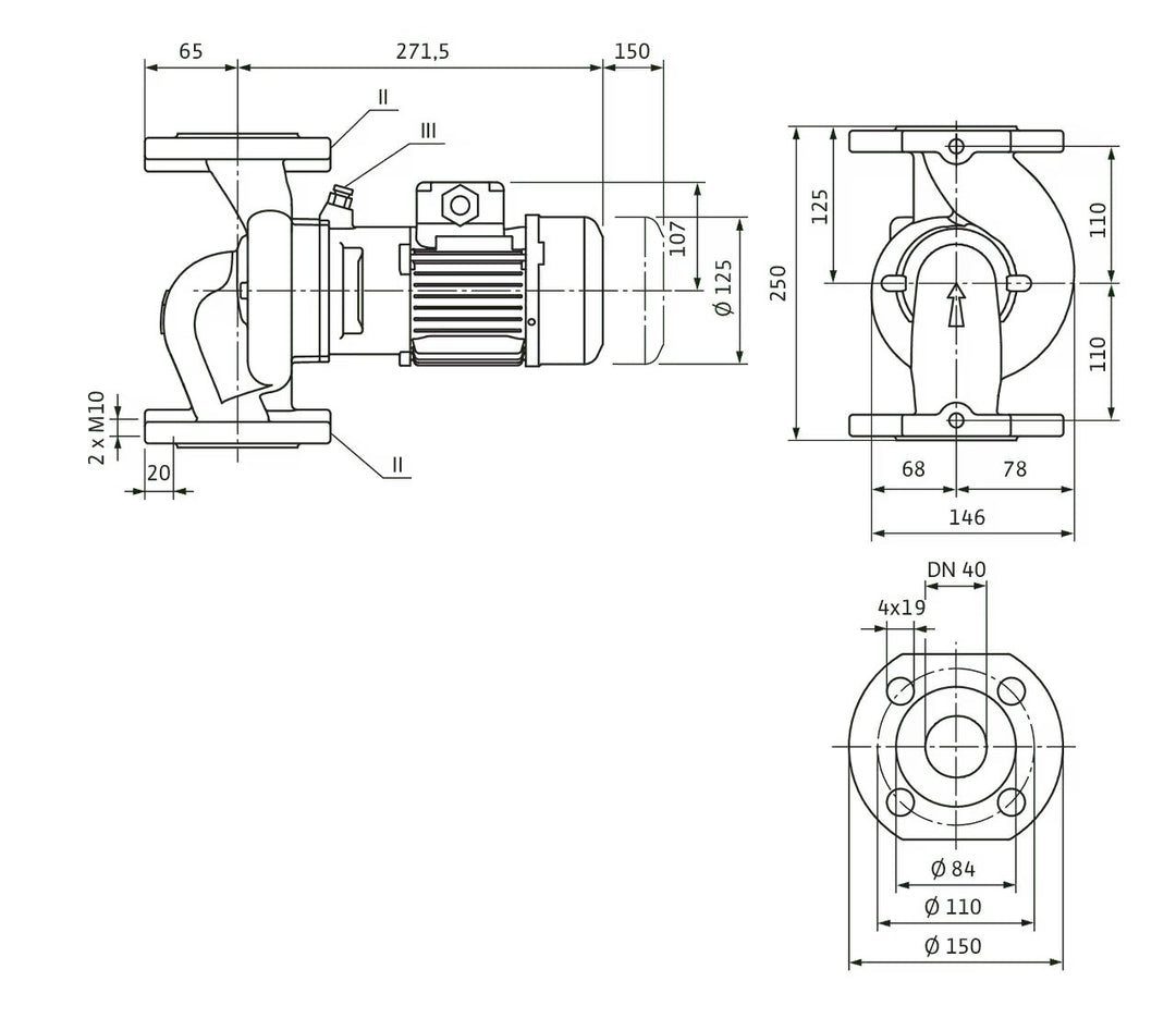 WILO Trockenläufer-Kreiselpumpe VeroLine-IPL 40/80-0,09/4 250mm Art. 2089695
