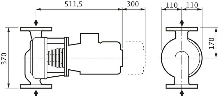 WILO Trockenläuferpumpe VeroLine-IPH-O 65/125-1,1/4 Art. 2121290