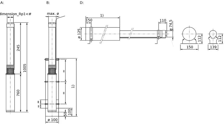 WILO Unterwassermotor-Pumpe Sub TWU 3-0202-HS-I Art. 6064276