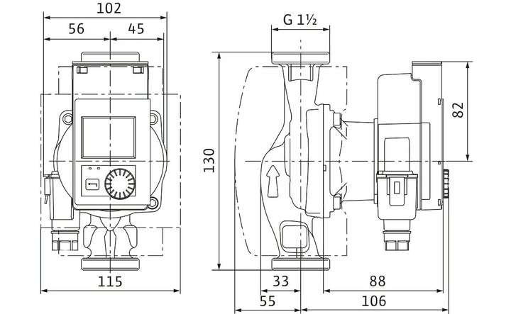 WILO Hocheffizienz-Pumpe Stratos PICO plus 25/0,5-4-130 Art. 4244374