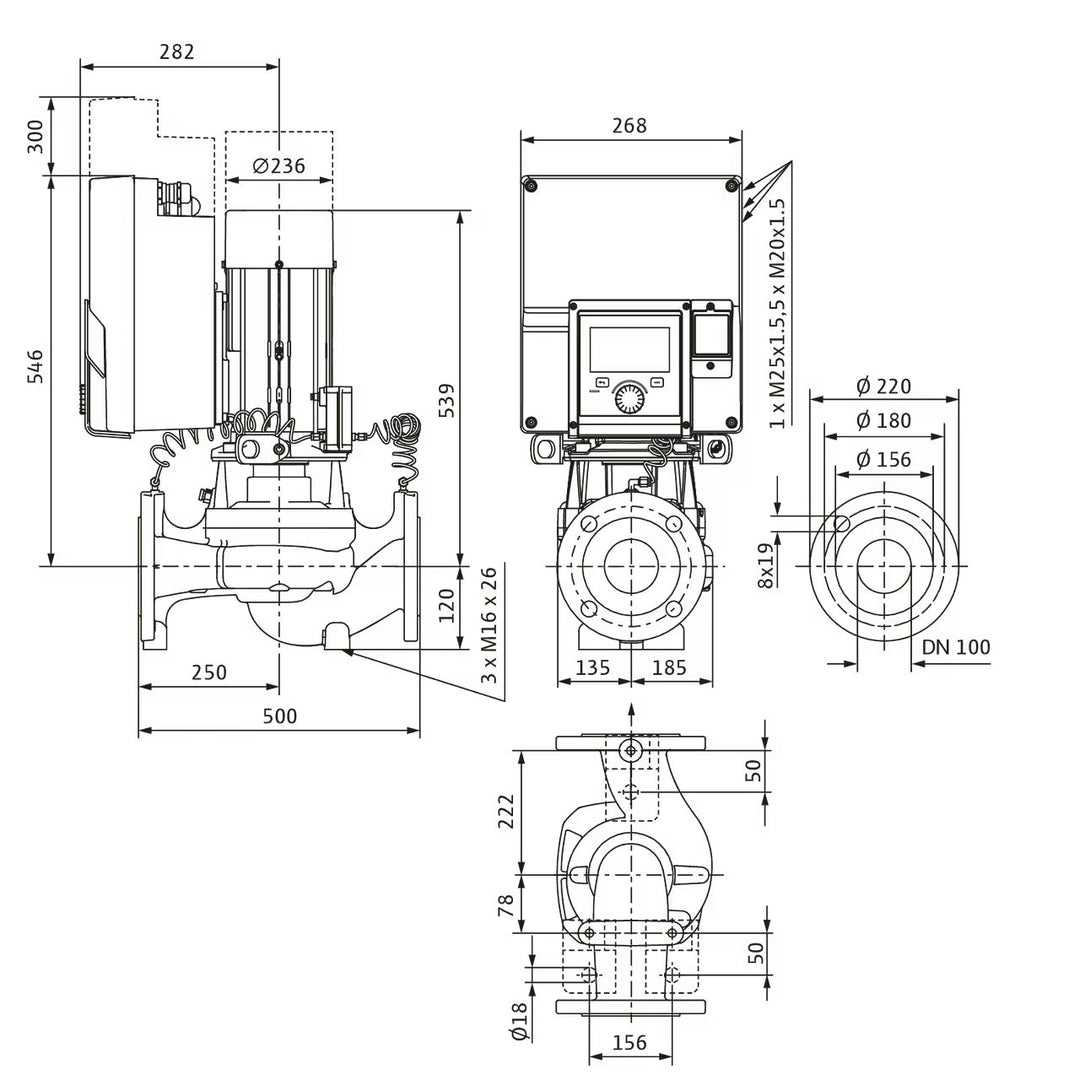WILO Hocheffizienz-Inlinepumpe Stratos GIGA2.0-I 100/1-11/4,0-R1-S1 Art. 2204960