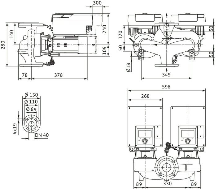 WILO Hocheffizienz Stratos GIGA2.0-D 40/1-37/3,0 Art. 2205614