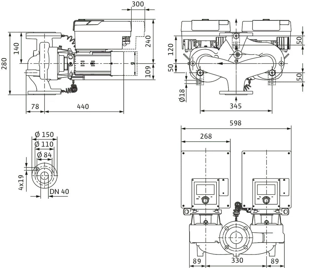 WILO Hocheffizienz Stratos GIGA2.0-D 40/1-37/3,0-R1-S1 Art. 2205800