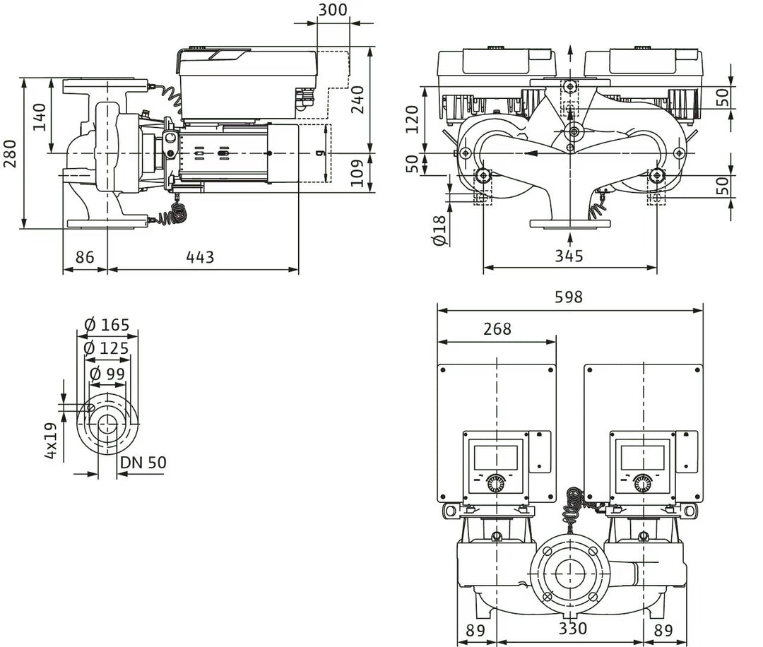 WILO Hocheffizienz Stratos GIGA2.0-D 50/1-37/3,0-R1 Art. 2205745
