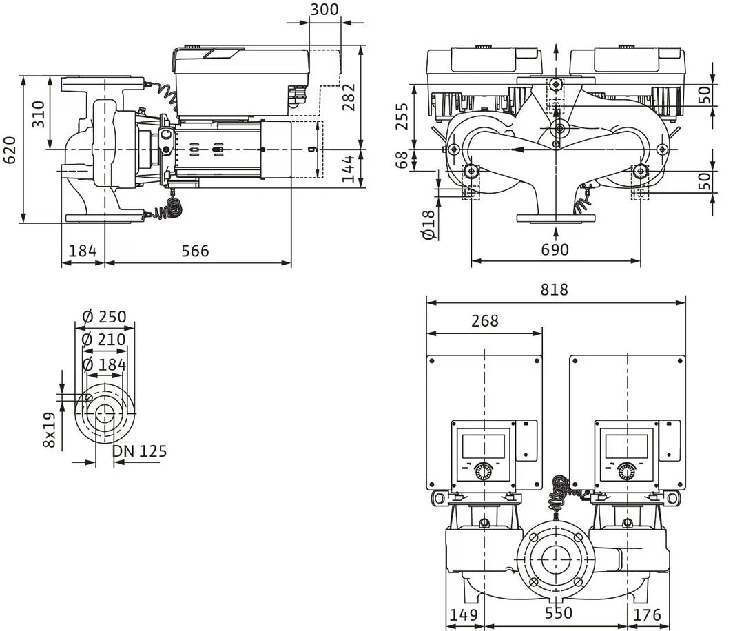 WILO Hocheffizienz Stratos GIGA2.0-D 125/1-11/4,0 Art. 2205663