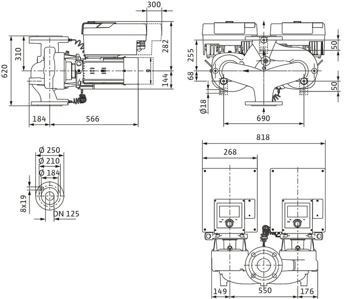 WILO Hocheffizienz Stratos GIGA2.0-D 125/1-11/4,0 Art. 2205663
