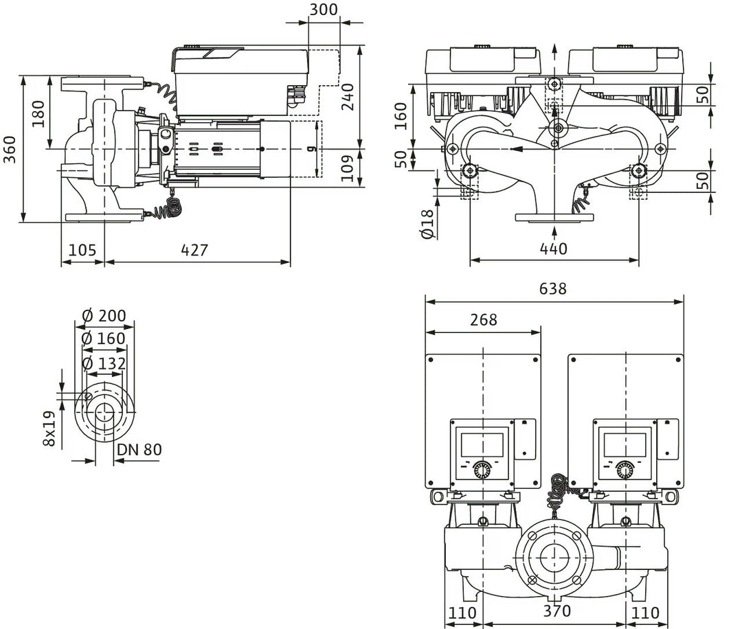 WILO Hocheffizienz Stratos GIGA2.0-D 80/1-30/4,0-R1-S1 Art. 2205824