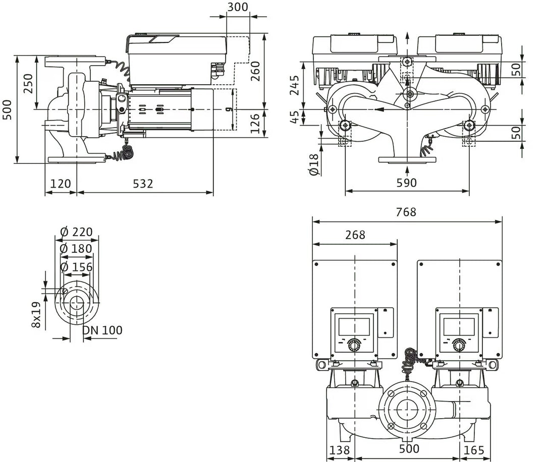 Wilo Hocheffizienz  Stratos GIGA2.0-D 100/1-8/2,2 Art. 2205660