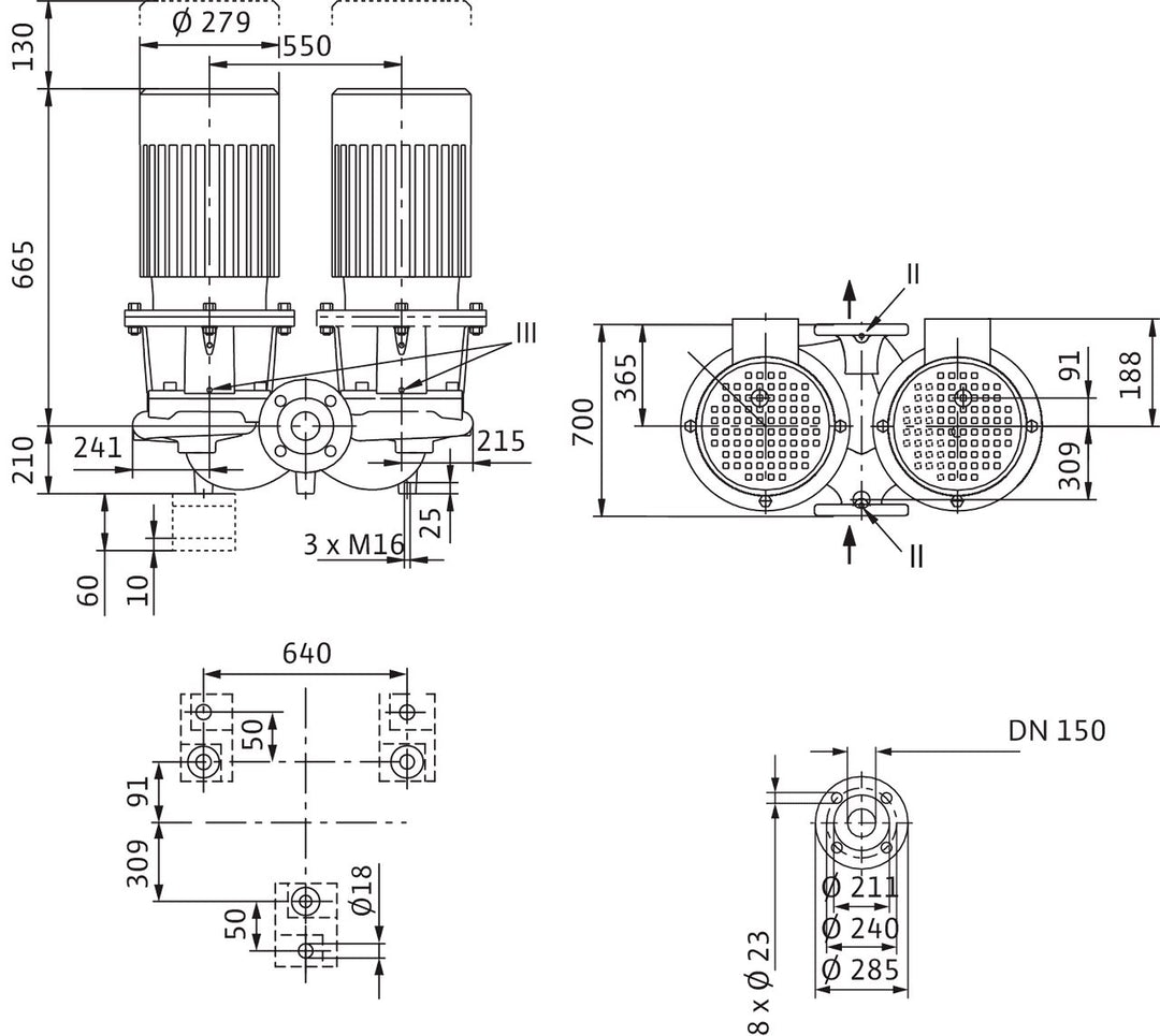 WILO Inline-Doppelpumpe CronoTwin-DL 150/190-5,5/4 Art. 2120991
