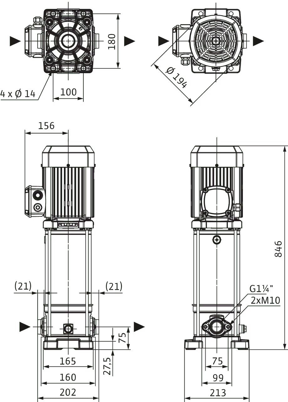 WILO Hochdruck-Kreiselpumpe Medana CV1-L.612-1/E/E/16O Art. 4240519