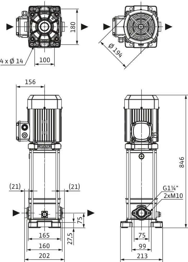WILO Hochdruck-Kreiselpumpe Medana CV1-L.612-1/E/E/16O Art. 4240519