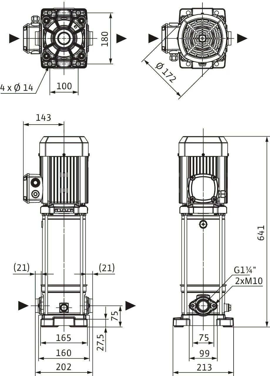 WILO Hochdruck-Kreiselpumpe Medana CV1-L.607-1/E/E/16O Art. 4240514