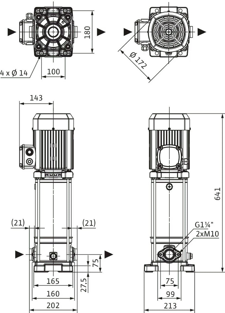 WILO Hochdruck-Kreiselpumpe Medana CV1-L.607-1/E/E/16O Art. 4240514