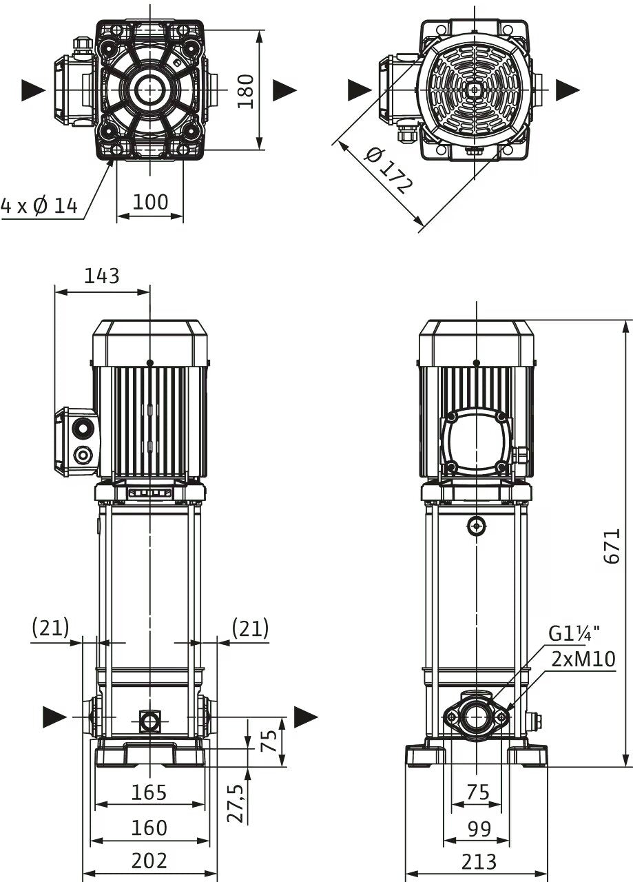 WILO Hochdruck-Kreiselpumpe Medana CV1-L.608-1/E/E/16O Art. 4240515