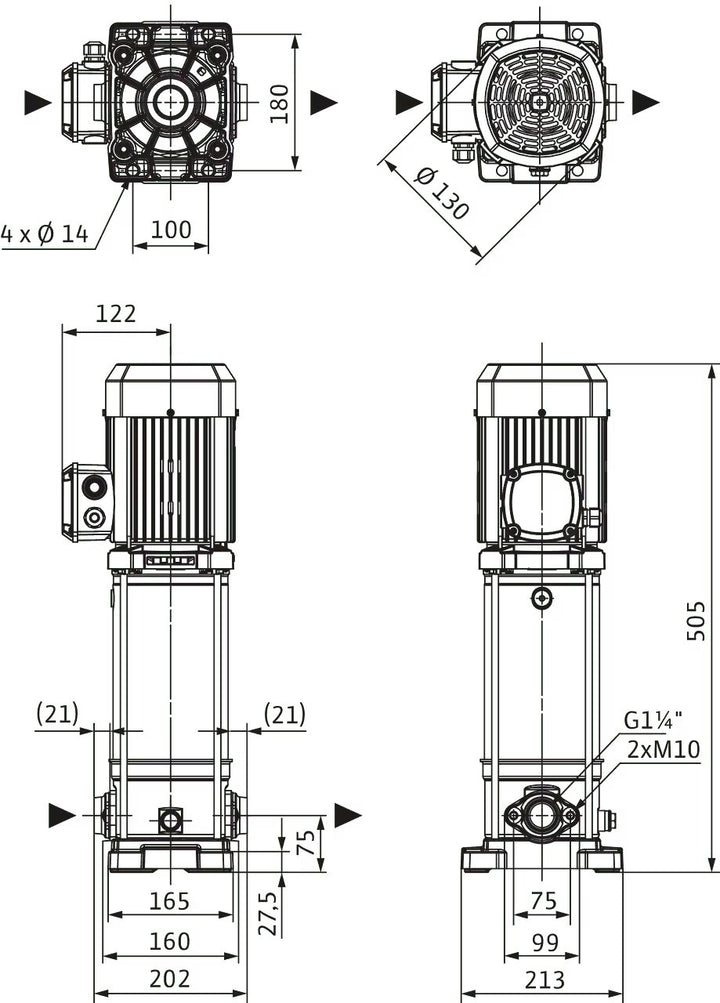 WILO Hochdruck-Kreiselpumpe Medana CV1-L.603-1/E/E/10O Art. 4240511