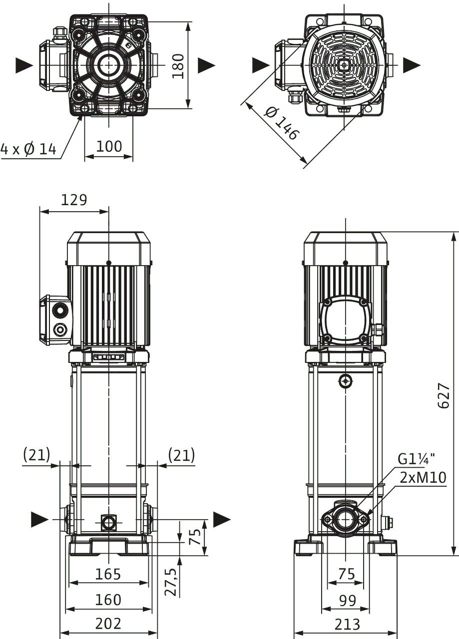 WILO Hochdruck-Kreiselpumpe Medana CV1-L.606-1/E/E/16O Art. 4239796