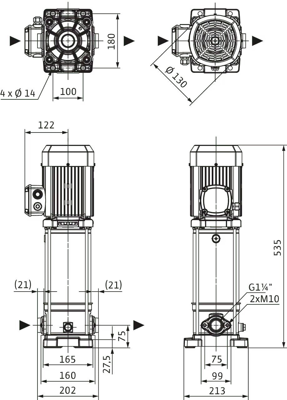 WILO Hochdruck-Kreiselpumpe Medana CV1-L.604-1/E/E/10O Art. 4240512