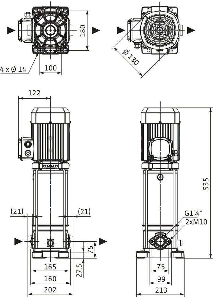 WILO Hochdruck-Kreiselpumpe Medana CV1-L.604-1/E/E/10O Art. 4240512