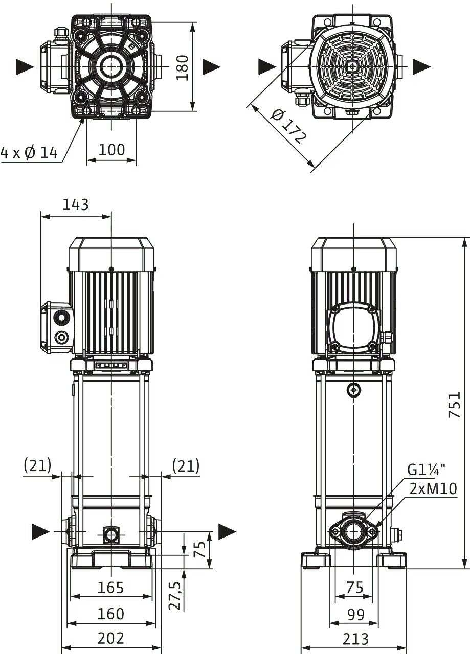 WILO Hochdruck-Kreiselpumpe Medana CV1-L.610-1/E/E/16O Art. 4240517