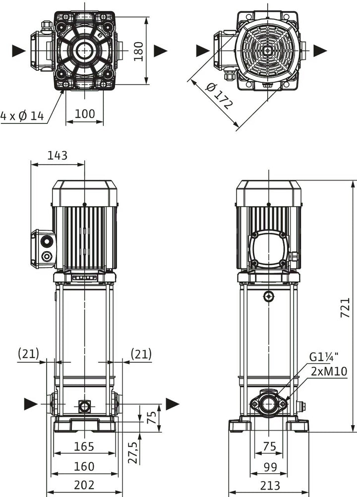 WILO Hochdruck-Kreiselpumpe Medana CV1-L.609-1/E/E/16O Art. 4240516