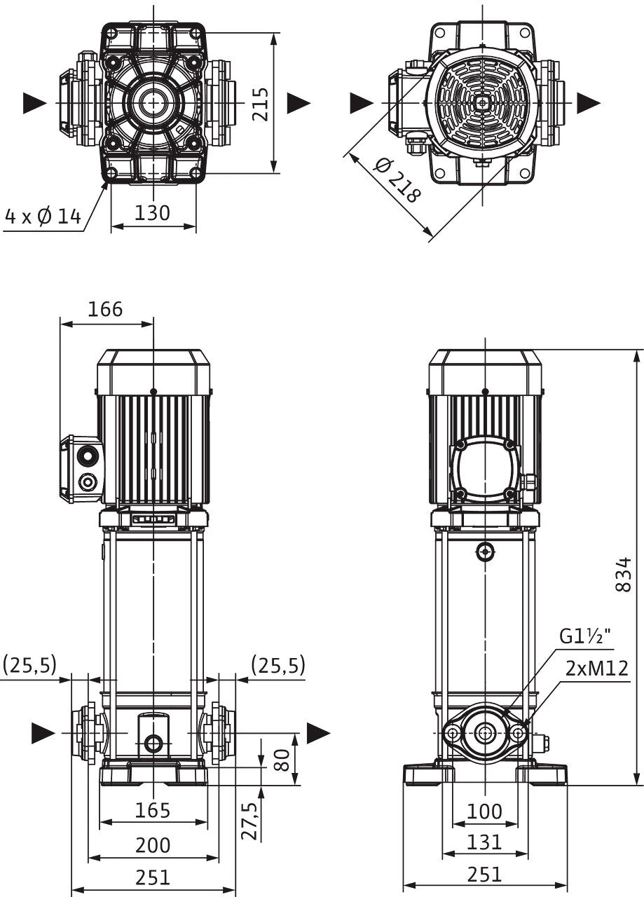 WILO Hochdruck-Kreiselpumpe Medana CV1-L.1010-1/E/E/16O Art. 4240530