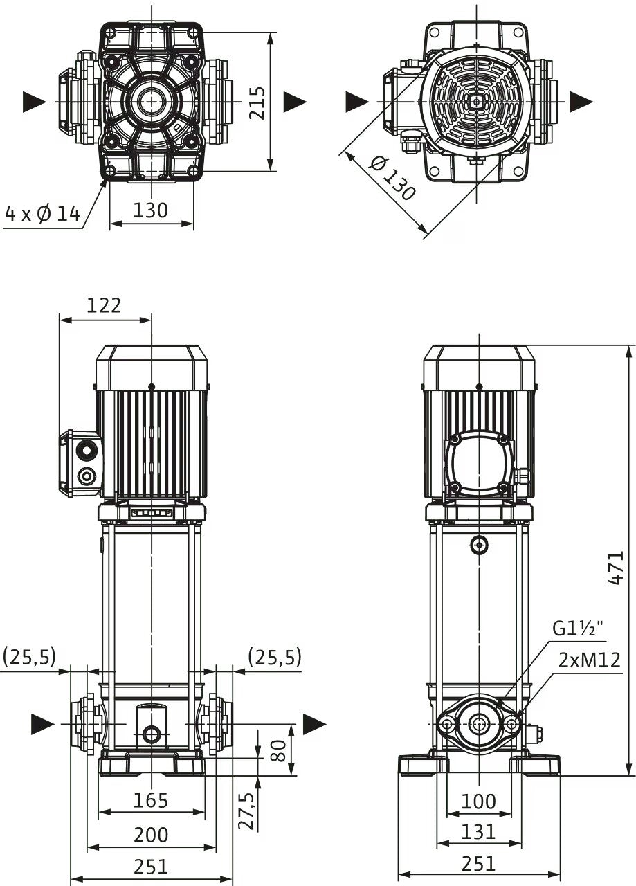 WILO Hochdruck-Kreiselpumpe Medana CV1-L.1002-1/E/E/10O Art. 4240524