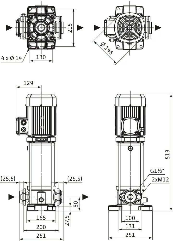 WILO Hochdruck-Kreiselpumpe Medana CV1-L.1003-1/E/E/10O Art. 4240525