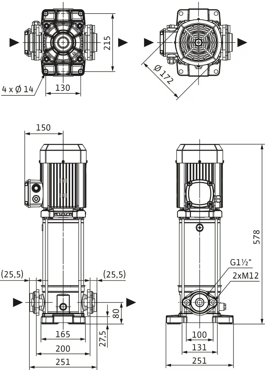 WILO Hochdruck-Kreiselpumpe Medana CV1-L.1005-1/E/E/10O Art. 4239799